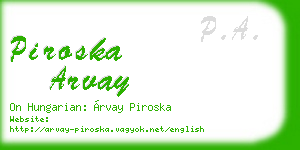 piroska arvay business card